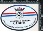 Sticker: Assurantie Kantoor Cadier - Maastricht, Verzamelen, Stickers, Ophalen of Verzenden, Zo goed als nieuw, Bedrijf of Vereniging