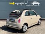 Fiat 500 C 1.2 Lounge Cabrio *cappuccino *airco *p-sensor, Gebruikt, 4 cilinders, 4 stoelen, Leder en Stof