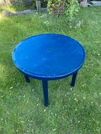 Kunststof Tuintafel blauw, Ophalen, Gebruikt, Rond, Kunststof