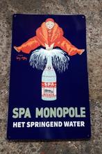 Spa monopole emaillen reclame bord retro bar film decoratie, Ophalen of Verzenden, Zo goed als nieuw, Reclamebord