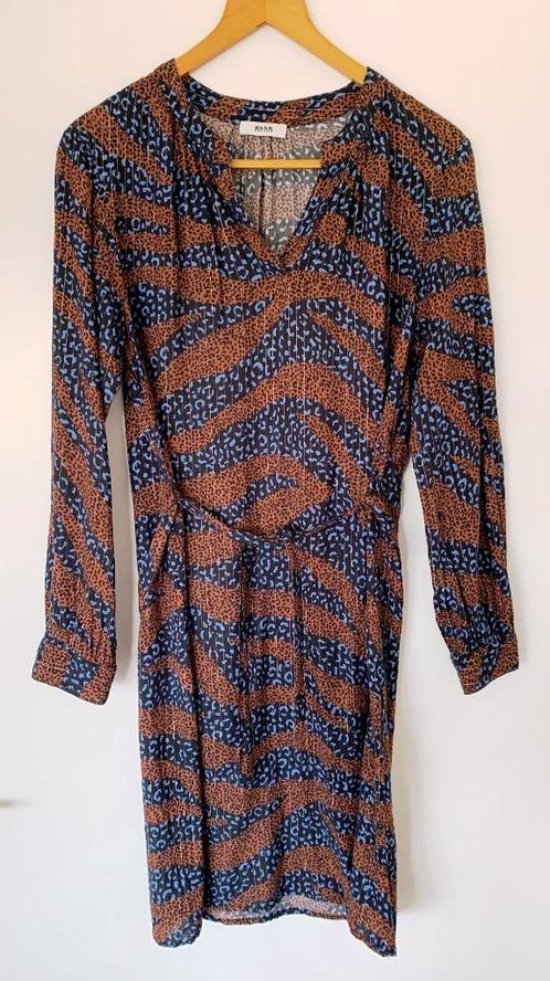Luchtig  jurkje “ANNA” van Toor., Kleding | Dames, Jurken, Zo goed als nieuw, Maat 38/40 (M), Bruin, Knielengte, Ophalen of Verzenden