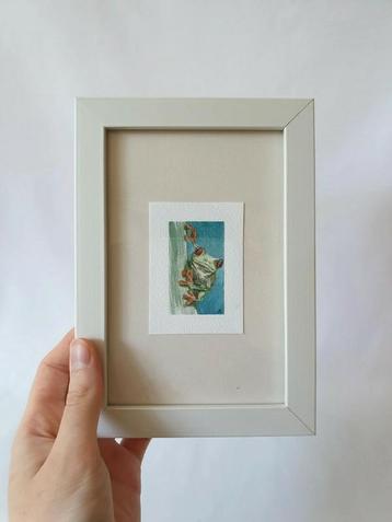 Mini tekening maki-kikker aquarel op papier 10x15 cm

 beschikbaar voor biedingen