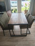 Leuke eethoek set 2 stoelen + bankje, Huis en Inrichting, Tafels | Eettafels, Ophalen, Gebruikt, 100 tot 150 cm, 50 tot 100 cm