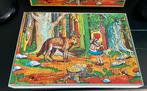 Vintage puzzel van Roodkapje en de wolf (Hema), Gebruikt, Meer dan 50 stukjes, Ophalen