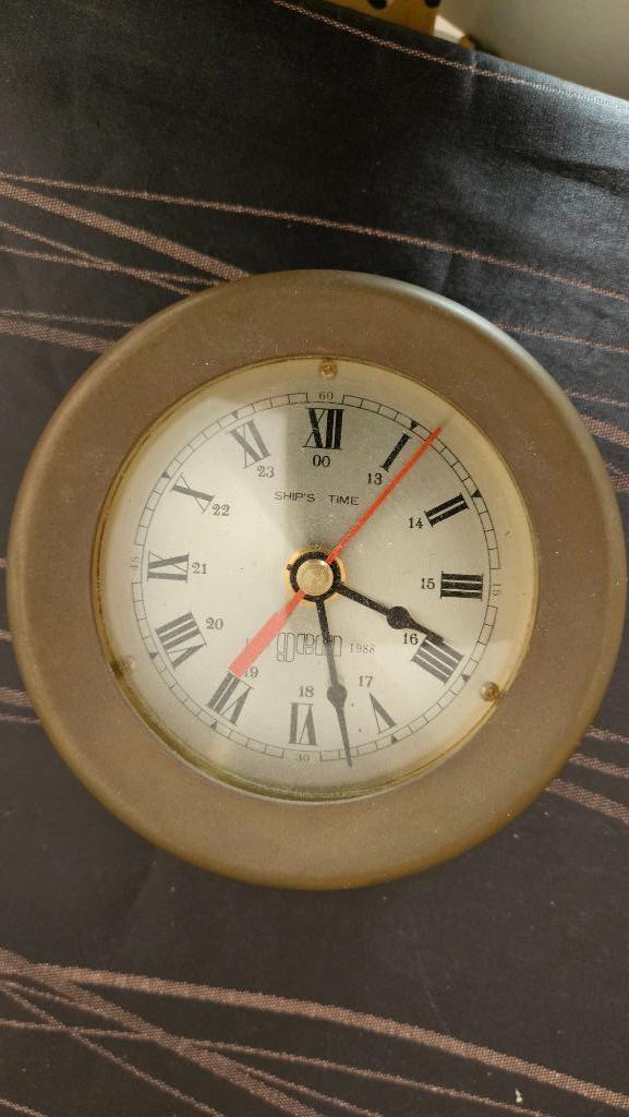 klok messing scheepsklok diameter circa 11 cm, Antiek en Kunst, Antiek | Klokken, Ophalen of Verzenden