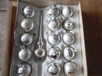 Vintage glazen kerstboomballen 15 stuks  met piek  in doos, Ophalen of Verzenden, Nieuw