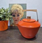 Vintage theepotje, keteltje, oranje emaille,  Cathrineholm, Ophalen of Verzenden