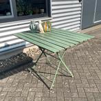 Antieke Franse brocante tuintafel bistro opklapbaar oudgroen, Tuin en Terras, Ophalen, Gebruikt, Rechthoekig, Metaal