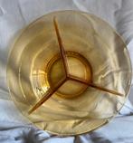 Antieke amber oker glas 3-vaksschaal Ø23 cm, Antiek en Kunst, Antiek | Glas en Kristal, Ophalen of Verzenden