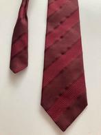 Prachtige Zijde Stropdas (jaquard geweven strepen donkerrood, Kleding | Heren, Stropdassen, Ophalen of Verzenden, Zo goed als nieuw