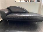 Zwart leren sofa met metalen poten van Berden, Huis en Inrichting, Ophalen, 75 tot 100 cm, Zo goed als nieuw, 200 tot 250 cm