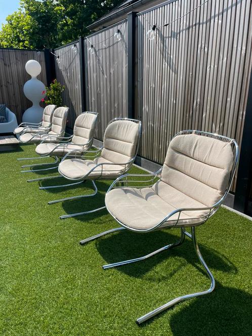 5 Vintage stoelen gastone rinaldi, Huis en Inrichting, Stoelen, Gebruikt, Vijf, Zes of meer stoelen, Stof, Overige materialen