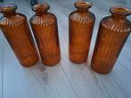 Decoratieve glazen vaasjes groen, terra en transparant., Overige kleuren, Ophalen of Verzenden, Minder dan 50 cm, Glas