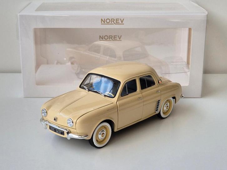 1:18 Norev Renault Dauphine Beige 1958, Hobby en Vrije tijd, Modelauto's | 1:18, Zo goed als nieuw, Auto, Norev, Ophalen of Verzenden
