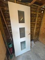 Binnendeur wit met glas 90X232, Doe-het-zelf en Verbouw, Ophalen, Glas, Binnendeur, 200 tot 215 cm