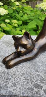 POES STREKT / BRONZEN BEELD / staart omhoog, Nieuw, Info@huisentuindecoratiemarie.nl, Dierenbeeld, Huis en tuin decoratie Marie