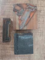 Koperen antieke drukkerijstempels, Ophalen of Verzenden