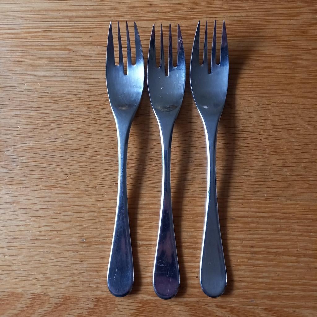 3 Visvorken Wilkens "Fjord" 18/8, Huis en Inrichting, Ophalen of Verzenden, Rvs of Chroom