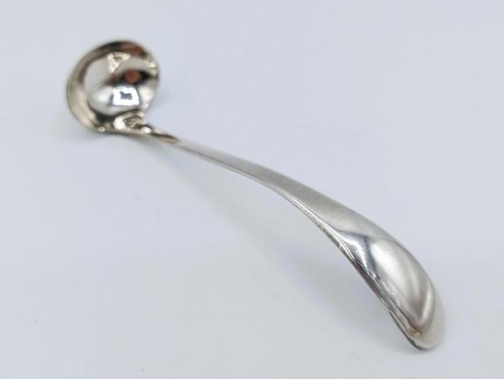 Zilveren mosterdlepel J. Arnoldi en J.W. Wielick, Amsterdam, Antiek en Kunst, Antiek | Bestek, Verzenden