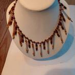 Klassieke kralenketting met antieke uitstraling, Verzenden, Zo goed als nieuw, Bruin, Overige materialen