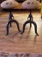 Set van 2 draaibare krukjes, Ophalen, In hoogte verstelbaar, Gebruikt, IJzer