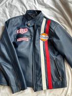 Leren jas, Kleding | Heren, Ophalen of Verzenden, Zo goed als nieuw, Maat 48/50 (M), Blauw