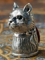 Prachtig speldenkussen van 925 zilver als een poes of kat., Ophalen of Verzenden, Zilver