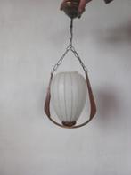 Vintage deense teak design lamp glas design, Huis en Inrichting, Lampen | Hanglampen, Glas, Ophalen of Verzenden