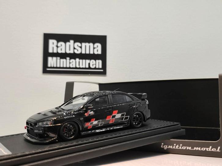 Mitsubishi Lancer Evolution X (CZ4A) Zwart - 1:43 IGNITION M, Hobby en Vrije tijd, Modelauto's | 1:43, Nieuw, Auto, Overige merken