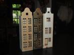 3 Houten Grachtenpand huisjes/Flessenbak/cadeau verpakking, Ophalen of Verzenden, Gebruikt