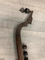 Grote drakenboot kandelaar van massief messing, Ophalen of Verzenden, Gebruikt, Metaal, 75 cm of meer