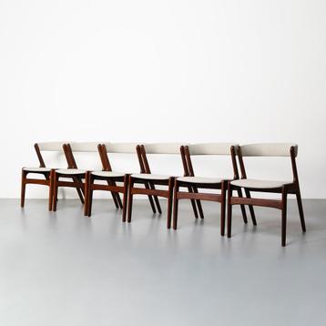 Vintage Deense eetkamerstoelen, set van 6 beschikbaar voor biedingen