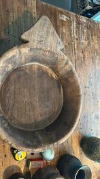Groot en zwaar authentieke houten schaal, Ophalen of Verzenden