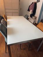 Melkglas eettafel, Huis en Inrichting, Tafels | Eettafels, Ophalen, 100 tot 150 cm, 200 cm of meer, Rechthoekig