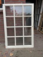 3 mooie, oude ramen met roedeverdeling en glas, 80 X 122 cm, Gebruikt, Raamkozijn, Inclusief glas, 75 tot 150 cm