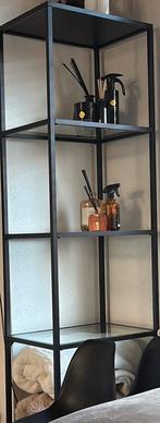 stellingkast zwart met glas, Ophalen, 50 tot 100 cm, 25 tot 50 cm, Glas