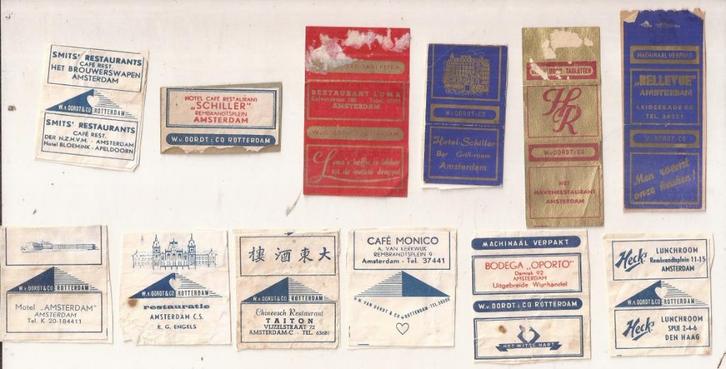 Amsterdam 13 suikerwikkels 50/60er jaren, Verzamelen, Suikerzakjes, Nederland, Ophalen of Verzenden