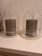 2 glazen kandelaars riviera maison, Ophalen, Zo goed als nieuw