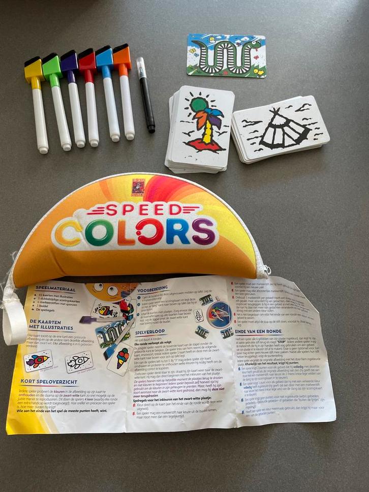 Speed Colors spel - Geheugen & Snelheid, Hobby en Vrije tijd, Gezelschapsspellen | Bordspellen, Zo goed als nieuw, Drie of vier spelers