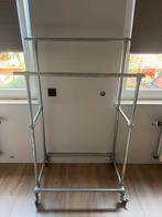 Stevig kledingrek van steigerbuis verrijdbaar., Ophalen, Met wielen, Zo goed als nieuw