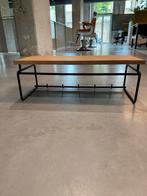 Kapstokbank | Industrieel design met eikenhout en staal, Wandkapstok, Ophalen of Verzenden, Zo goed als nieuw, Minder dan 100 cm