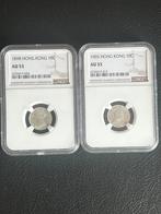 Zilveren munten 1898 /1903 HOHG KONG NGC AU 53, Ophalen of Verzenden, Overige landen, Zilver