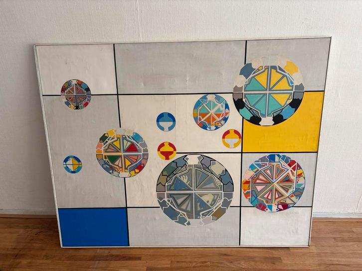 Teruo Onuma - Roulettes - Abstract Schilderij 1967, Antiek en Kunst, Kunst | Schilderijen | Abstract, Ophalen
