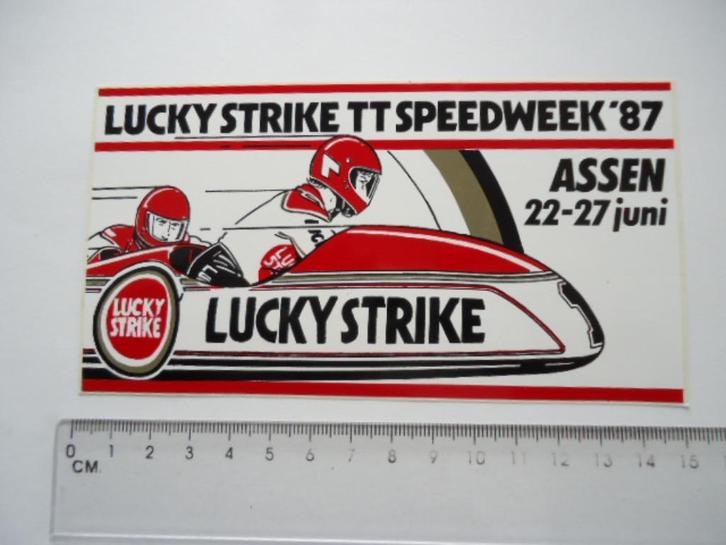 sticker oud TT ASSEN 1987 Zijspan motorrace motorsport race, Verzamelen, Stickers, Zo goed als nieuw, Bedrijf of Vereniging, Verzenden