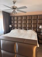 Boxspring met TV lift en nachtkastjes 200x200, Ophalen, Gebruikt, Bruin, Tweepersoons