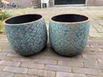 2 Mica Clemente Potten - Doorsnee 33cm, Rond, Binnen, Zo goed als nieuw, Minder dan 40 cm