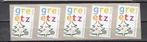 port betaald 2016 BZ42 c, Greetz Kerstboom wit, strook van 5, Postzegels en Munten, Ophalen of Verzenden, Na 1940, Postfris