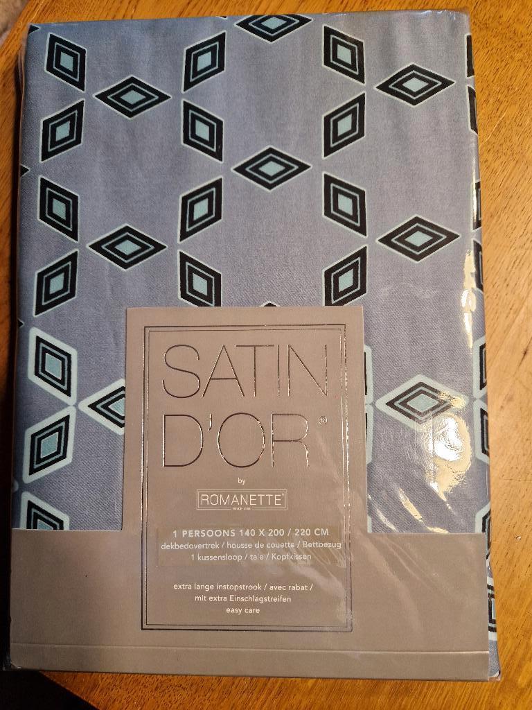 nieuw Satin dór 1 persoonsdekbedovertrek 140/200/220, Eenpersoons, Dekbedovertrek, Nieuw, Ophalen of Verzenden