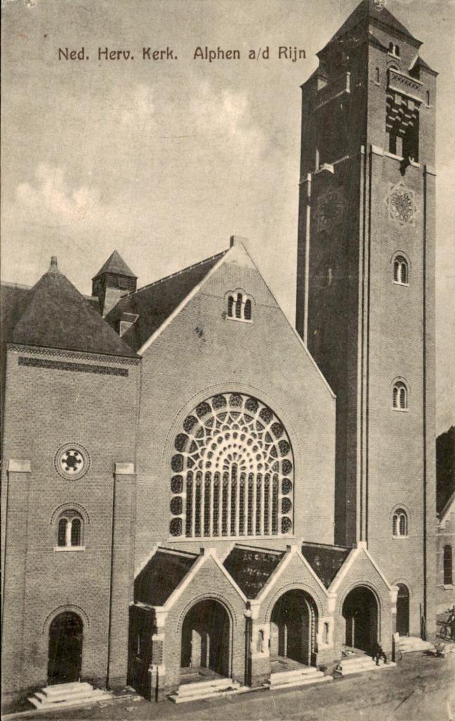 Alphen a/d Rijn - Ned. Herv. Kerk, Verzamelen, Ansichtkaarten | Nederland, Gelopen, Utrecht, Voor 1920, Ophalen of Verzenden