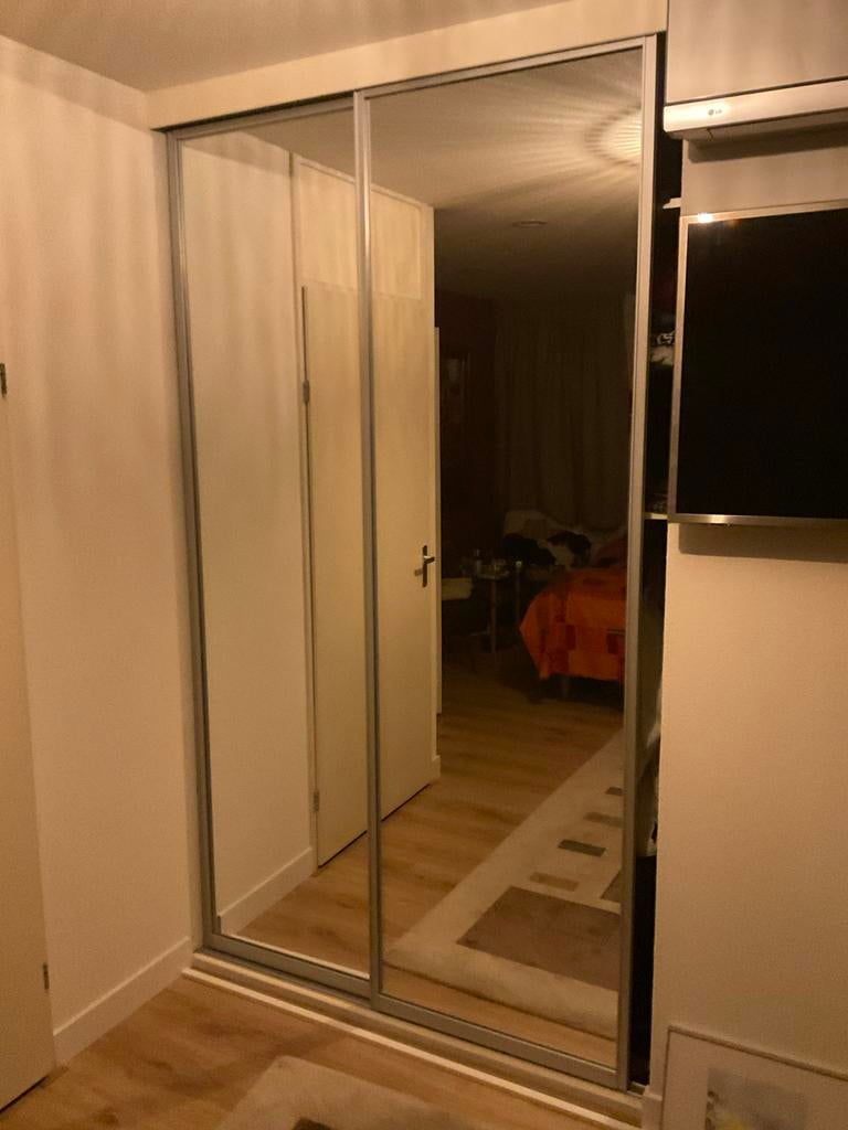 Nieuwe Schuifdeurkast Spiegel - 243,5 x 73,5 cm, 200 cm of meer, Nieuw, Glas, 25 tot 50 cm